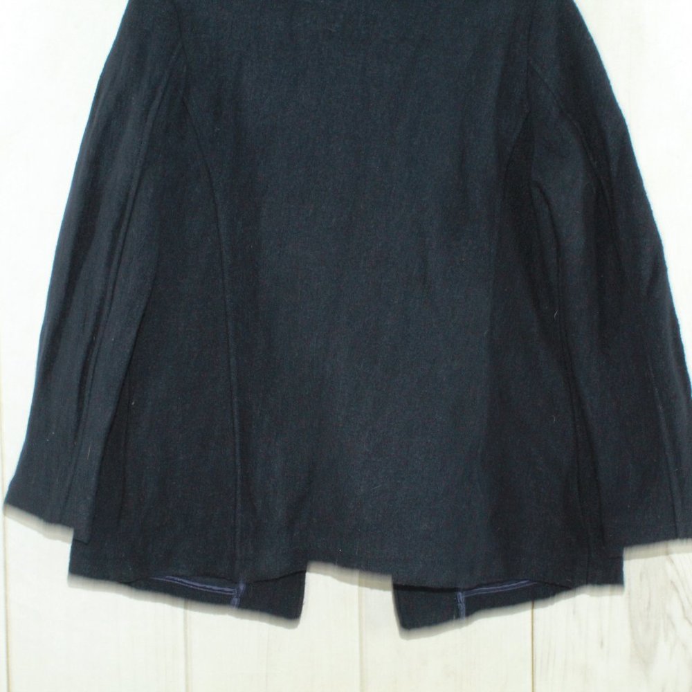 LL Bean Black 100% Wool Button-Down Coat Jacket Size M - Picture 7 of 9